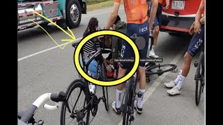 Egan Bernal Hits Bus At High Speed [upl. by Nooj]