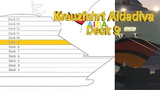 Aida Diva Cruise Ship  Deck 9 [upl. by Enoitna]