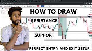 Support और resistance पर trade कैसे लें  how to draw support and resistance lines📉💰💸 [upl. by Allard861]