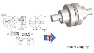 Oldham Coupling Parts and Assembly using SOLIDWORKS  SOLIDWORKS Tutorial for beginners [upl. by Erine]