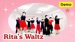 Ritas Waltz Line DanceBeginner Waltz 초급왈츠 [upl. by Rosenstein799]