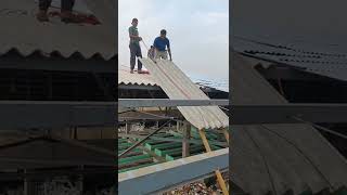 Cement  Asbestos Sheet Removal amp Setting Idea  Madha Fabrications [upl. by Ateekal]