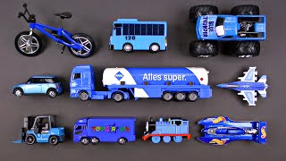 Learning Blue Street Vehicles for Kids  Hot Wheels Matchbox Tomica トミカ Cars and Trucks Tayo 타요 [upl. by Klute20]