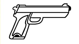 how to draw a gun easily  como dibujar una pistola  dibujo de pistola fácil [upl. by Callan]