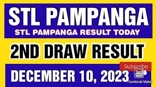 STL PAMPANGA RESULT TODAY 2ND DRAW DECEMBER 10 2023 4PM [upl. by Nayd]