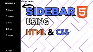 SIDEBAR  HTML amp CSS  Advance sidebar [upl. by Amihc]