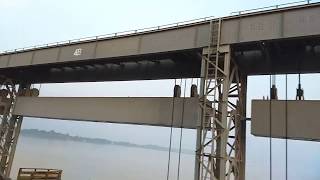 Farakka Barrage Malda Ganga River India Largest Barrage total view from train 16102017 [upl. by Debi]