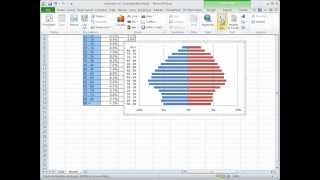 Excel 2010  Como fazer uma pirâmide etária em Excel [upl. by Iphlgenia173]