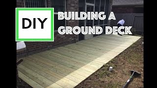 DIY for Beginners How to build a ground level deck with instructions and time lapse [upl. by Vins]