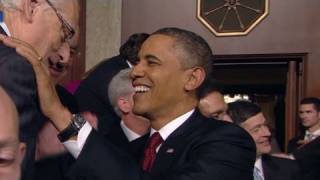 Obama enters the House chamber [upl. by Atekahs]