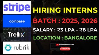 Top Software Engineering Internships for 2025 amp 2026  Stripe Coinbase Rubrik and Trellix [upl. by Lareneg]