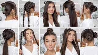 10 EASY HEATLESS BACK TO SCHOOL HAIRSTYLES [upl. by Raffo]