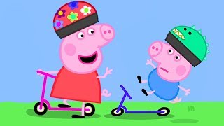 George Learns How to Scooter from Peppa Pig Peppa Pig Official Family Kids Cartoon [upl. by Orvas]