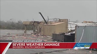 Antique store damaged in Bamberg storms [upl. by Moyna]