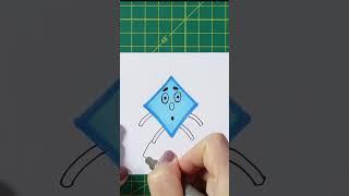 How to draw a cute rhombus character 🔷 😊 shorts drawing art [upl. by Ahsiled220]