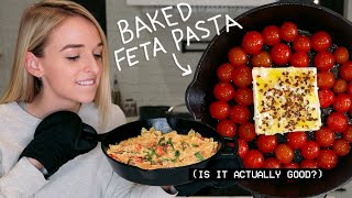 I MADE THE BAKED FETA PASTA FROM TIKTOK [upl. by Fredek]