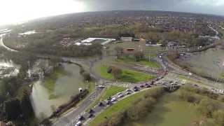 Flooding at Showcase Winnersh 8th Feb 2014 Aerial Footage [upl. by Lancaster108]