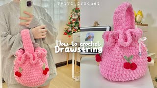 🍒How To Crochet Chunky Drawstring  Simple and Easy🍒 [upl. by Nehcterg3]