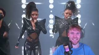 CHLOE x HALLE  UNGODLY HOUR E PEOPLES CHOICE AWARDS PERFORMANCE REACTION  OMG [upl. by Ynetruoc]