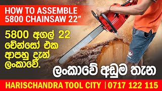 How To Assemble 5800 Chainsaw 22quot  ලංකාවේ හයි කරන වැඩර් 5800 චේන්සෝ එක  chainsaw 58cc srilanka [upl. by Aileahcim]