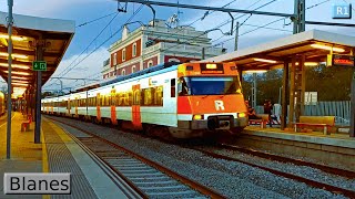 Blanes R1  Rodalies Barcelona  Renfe 447 [upl. by Nonnair]