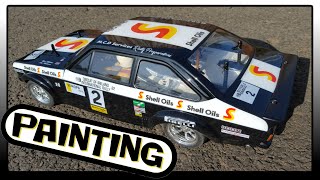 Painting mk2 Ford escort rs 1800 or rs 2000 RC 110 with Tamiya TL01 chassis [upl. by Jeniece]