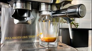 How To Pull The Perfect Espresso Shot Using A Breville Barista Express Machine [upl. by Suirauqram]