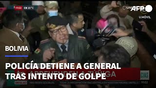 Policía detiene a general sublevado tras intento de golpe en Bolivia  AFP [upl. by Goldman654]