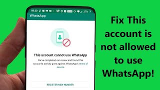 How to Fix this account is not allowed to use WhatsApp due to spam Problem Solution  Howtosolveit [upl. by Naraj446]