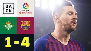 Dreierpack Die Welt staunt über Lionel Messi Real Betis  FC Barcelona 14  La Liga  DAZN [upl. by Yank]