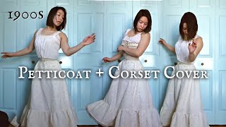 1900s Petticoat and Corset Cover  A Sewing Vlog [upl. by Fogel206]