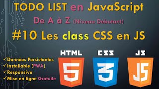 1023 Coder une Todo List en Javascript De A à Z Pour Débutant 2020 Manipuler les class CSS en JS [upl. by Adalie]