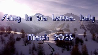 Skiing around Via Lattea  March 2023 [upl. by Ainesy]