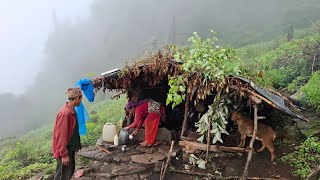 Naturally Peaceful And Beautiful Himalayan Mountain Village Life in Rainy Season  Rural Life Nepal [upl. by Reinert]