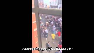 HooligansGroningen clash with Aberdeen fans 24072014 [upl. by Malissia]