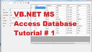 VBNET MS Access Database Tutorial 1  How to Connect Access Database to VBNet [upl. by Asirrac]