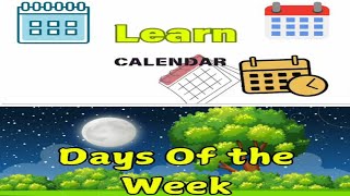 Calendar And Days Of The Week Learn With Rida Fatima [upl. by Leilani]