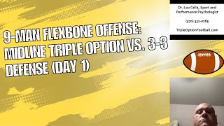 9Man Flexbone Offense Midline Triple Option vs 33 Defense Day 1 [upl. by Serena]