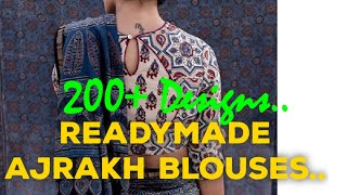 Readymade Ajrakh BlousesNew Designs amp New ColoursSabyasachi CutBoat Neck Designs [upl. by Leanor]