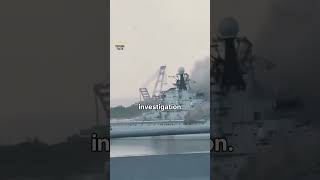 Soviet Aircraft Carrier Minsk Severely Damaged in Massive Fire [upl. by Candra]