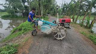 Super Technique in Power tiller driving a village boy full control power tiller best working today [upl. by Rowley973]