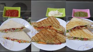 3 Easy amp quick Sandwich Recipe  Veg Sandwich  वेज सैंडविच  Tastes with Suman [upl. by Nairadas]