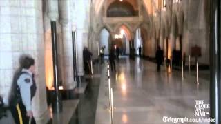 Ottawa shooting shots fired inside Canadian parliament building [upl. by Anerres]