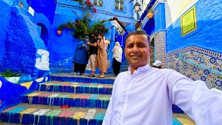 Chefchaouen the Blue City of Morocco 🇲🇦  Tangier Food Street  Moroccan Street Food  Village Food [upl. by Enylhsa]