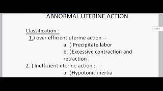 Abnormal uterine action  obstetrics part 1 [upl. by Oisor]