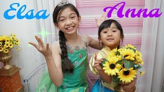 FROZEN FEVER ELSA and ANNA DIY MAKEOVER [upl. by Simaj]