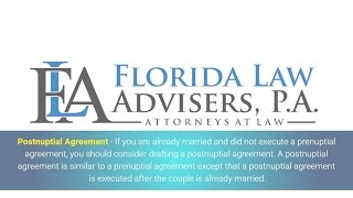 Postnuptial Agreement  Divorce Lawyers in Tampa [upl. by Dirraj]