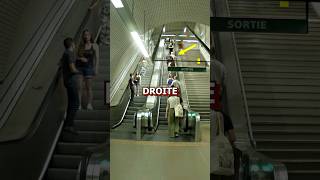 Arrêtez dattendre à droite dans les escalators et marcher à gauche  escalator metro education [upl. by Ytirahc]