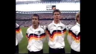 Deutschland  Niederlande Holland 21 WM 1990 Hymne und Interviews Völler vs Rijkaard [upl. by Fruma769]