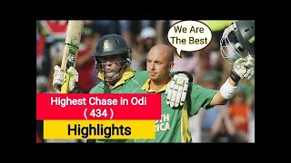 Highest chase in odi history 434 Australia vs south africa 434 full match highlights [upl. by Kirst]